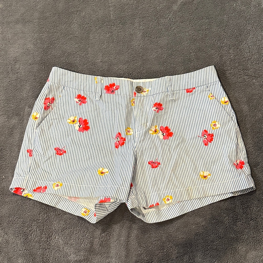 Old Navy Women's Striped Shorts with Floral Print